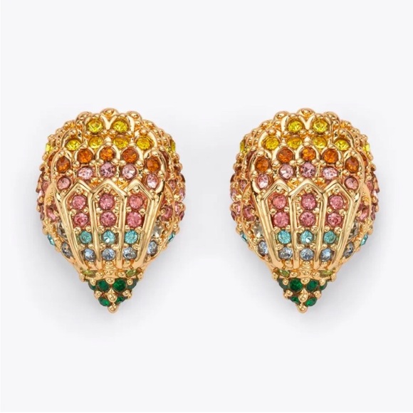 Kurt Geiger Jewelry - Kurt Geiger Gold Multicolor eagle head pierced Earrings nwt